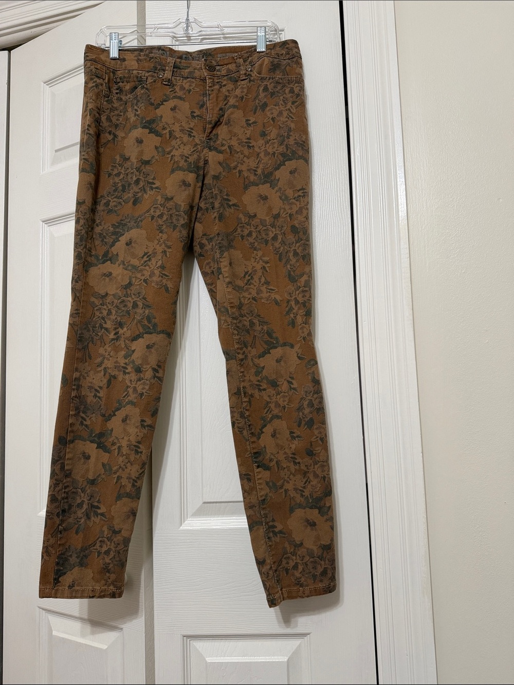 Vintage 2013 Code Bleu Floral Skinny Jeans - Brown